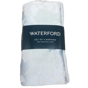 x12 WATERFORD Blue Hydrangea Jacquard Dinner Napkin Set Floral Easter Spring